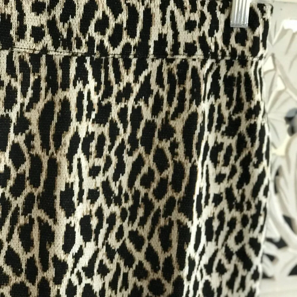 Ann Taylor LOFT Animal Print Midi Skirt - Size Small - Black Tan - Picture 4 of 4